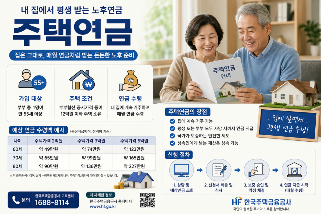 주택연금 가입조건과 신청방법을 확인하는 50대 이상 중장년 부부 이미지