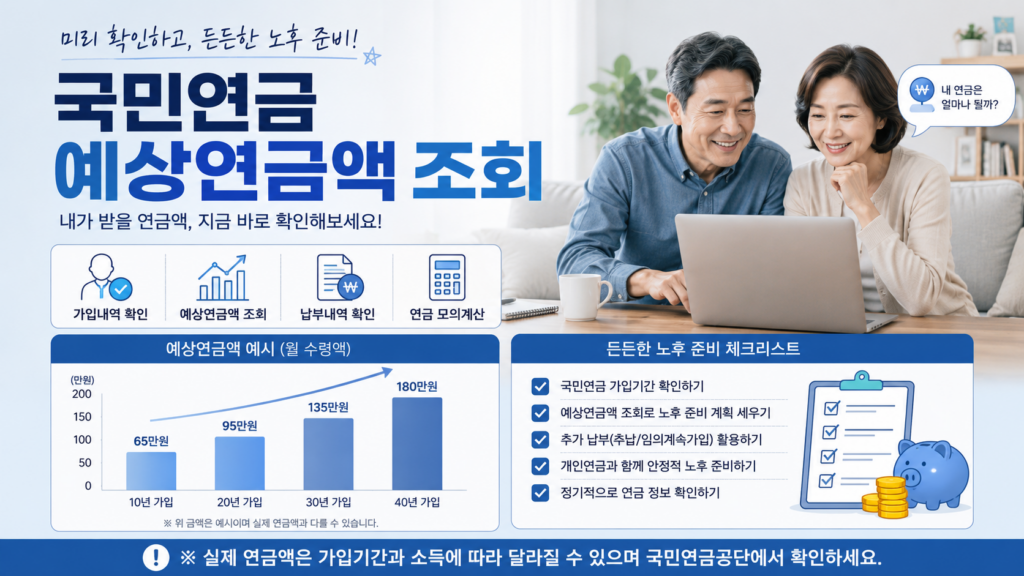 국민연금 예상연금액 조회 방법과 노후 준비 안내
